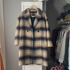 Madewell Courton Cocoon Coat in Plaid Small